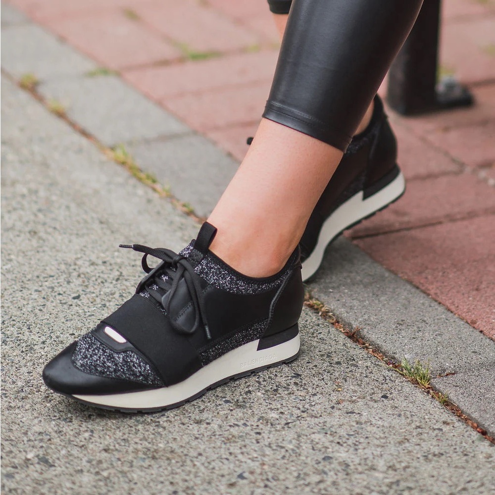Balenciaga Black Sparkly Race Runners